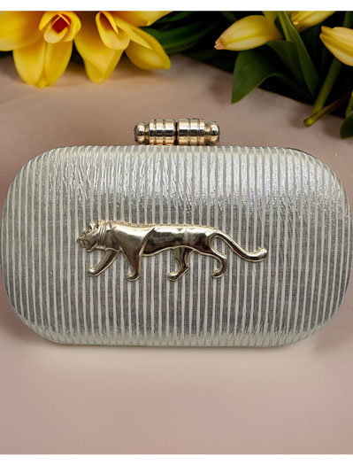 Sabyasachi Inspired Silver and Golden Clutch Bag