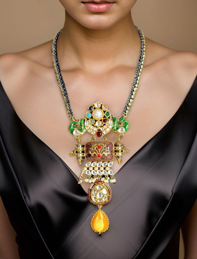 Exquisite Amrapali Fusion Pendant Necklace