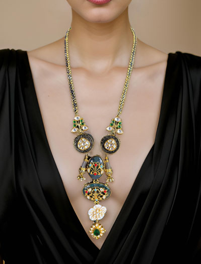 Celebrity Inspired Sabyasachi  Fusion Pendant Long  Necklace Set