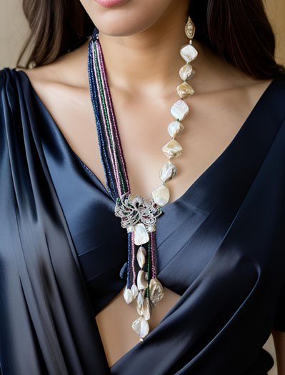 Celebrity Inspired Designer Long Beads Mala set