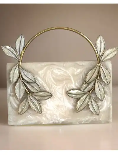 Floral Leaf Resin Clutch