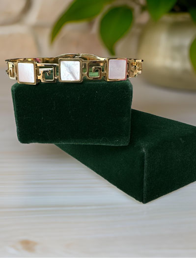 Triple Square Shaped MOP Cuff Bracelet