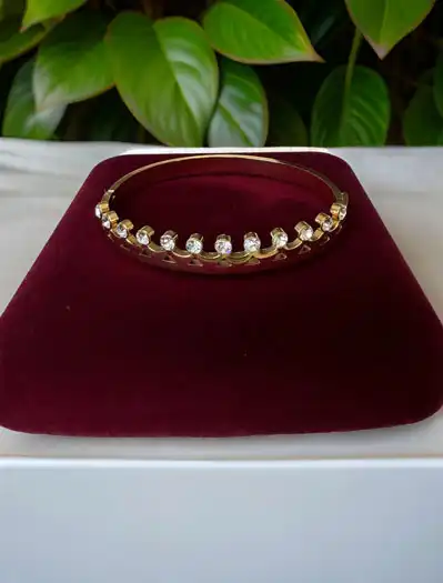 Crown Style Gold CZ Bracelet