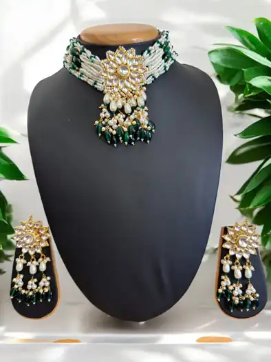 Premium Pachi Kundan Choker Set