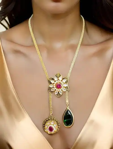 Sabyasachi Inspired Flower Pendant Necklace set