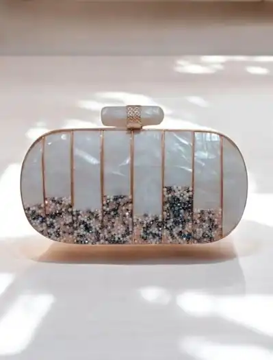 Oblong Shaped Mother of Pearl Clutch