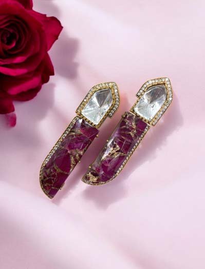 Celebrity Inspired Galaxy Kundan Long Earrings