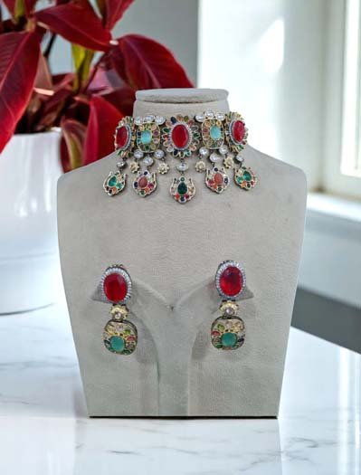 Sabyasachi-Inspired Polki Moissanite Choker Set