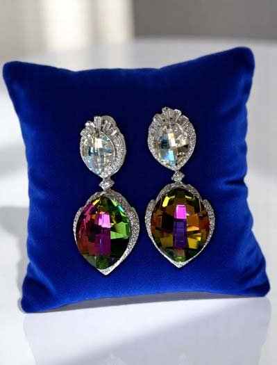 Shimmering Swarovski Crystal Earrings (Rhodium)