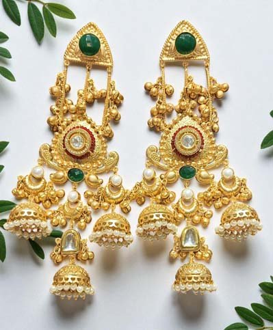 Kashmiri Jhumka Long Earrings