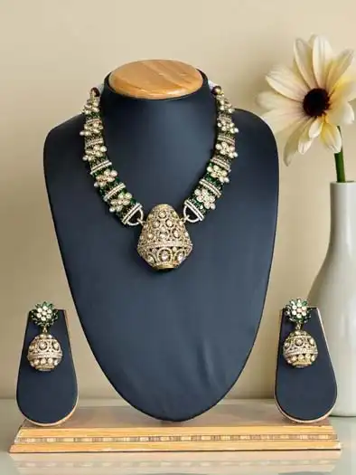 Sabyasachi Inspired Moissanite Kundan Necklace Set