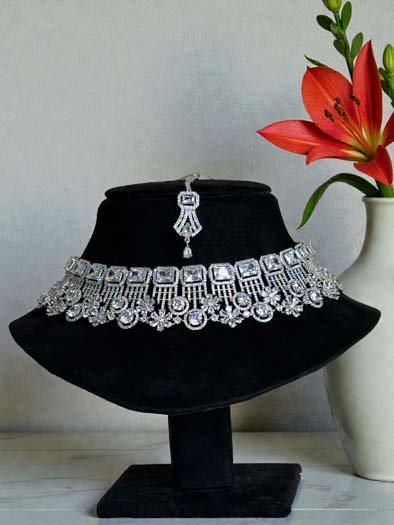 Premium Designer AD CZ Necklace Set